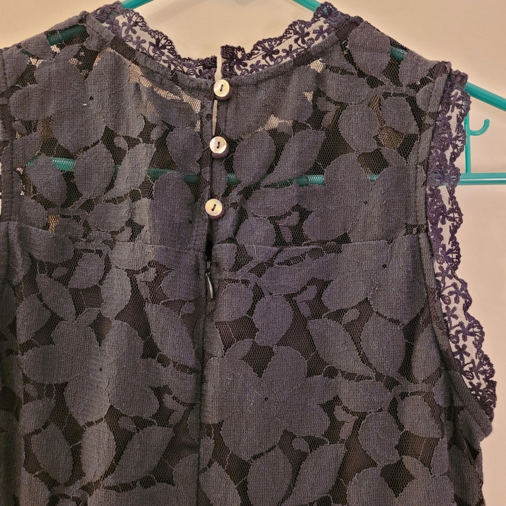 Altered State Navy Blue Sleeveless Lace dress Size Large - Picture 4 of 5